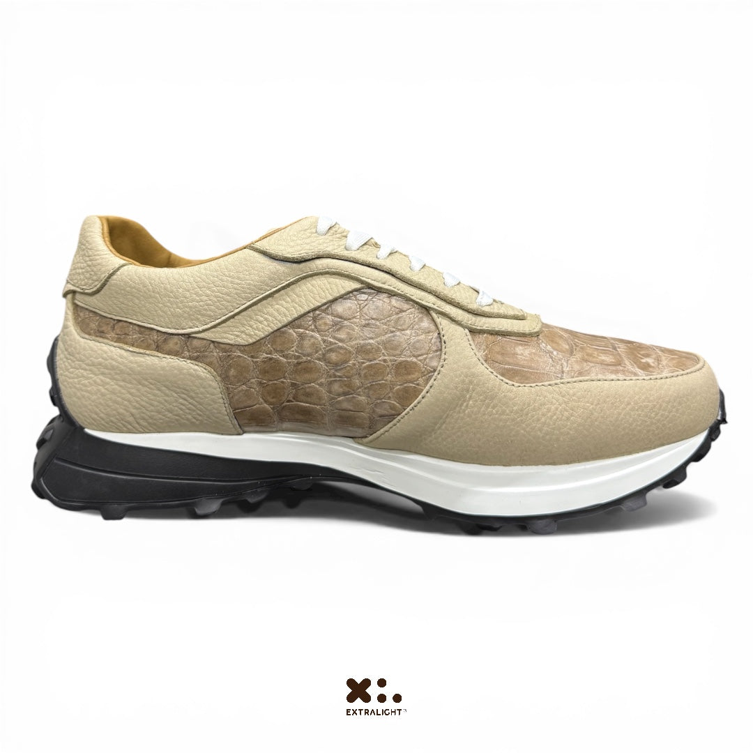 Sneaker 20K piel cocodrilo capuccino extralight®