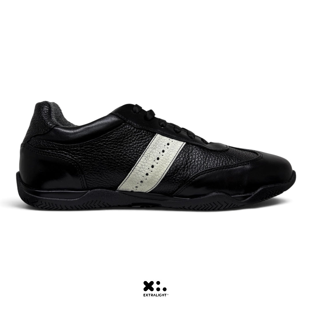 sneaker Mallorca - piel venado / black white