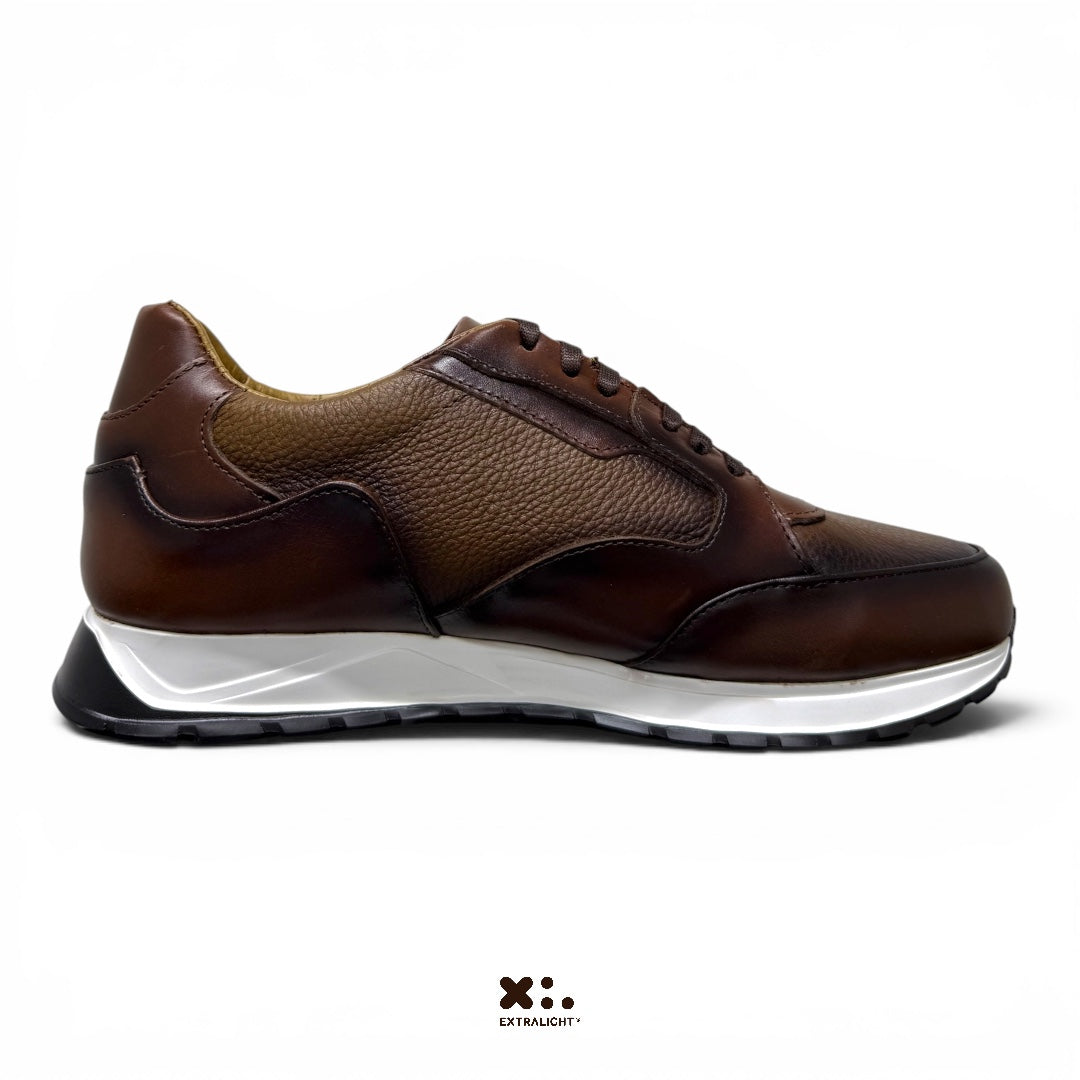 sneaker fendo- piel venado cognac madero extralight