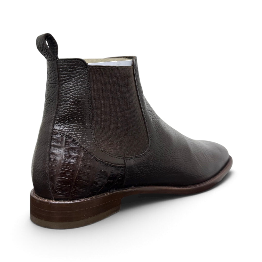 Botines de piel moca / piel cocodrilo cayman mod smith wesson