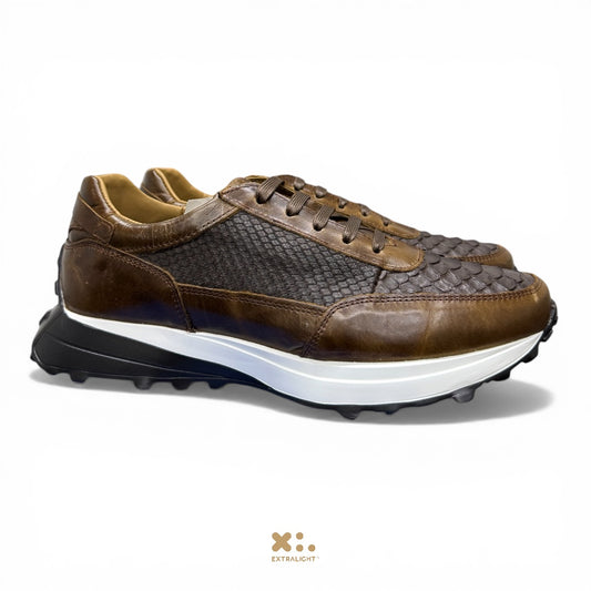 Sneaker 20K piel phyton café moca extralight®