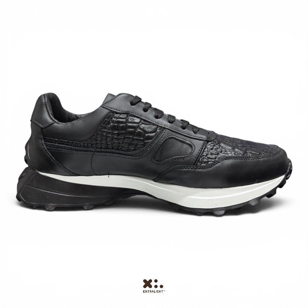sneaker 20k64 piel cocodrilo skin print Back black