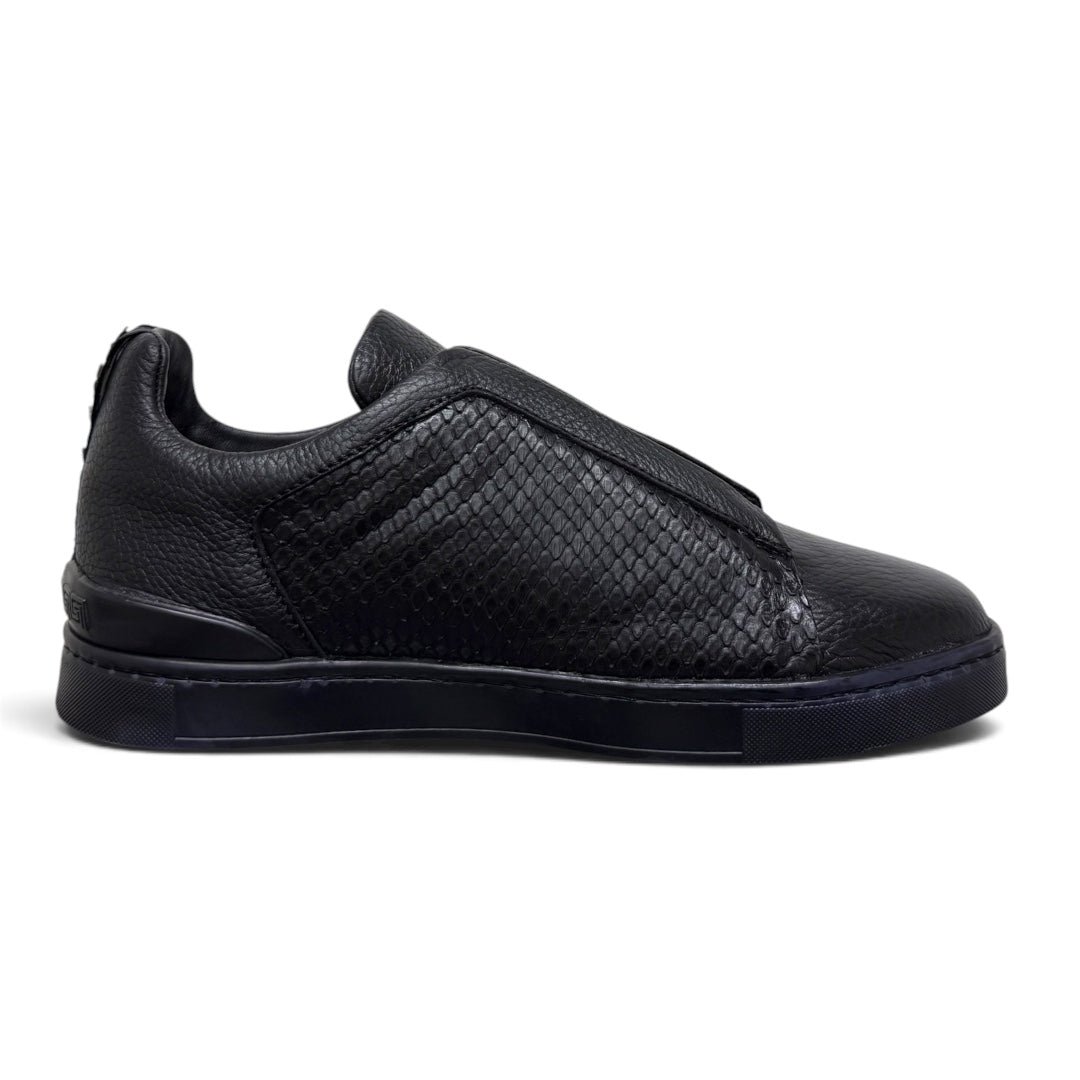 MACRINO BAT - piel venado / pyton legit total blvck