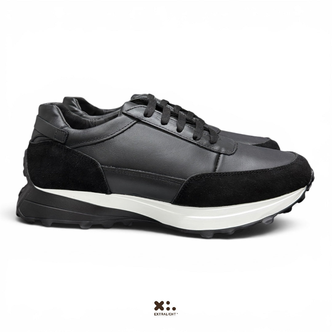 sneaker 20k piel negro napa gamuza