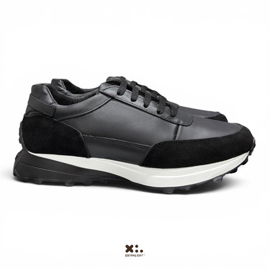 sneaker 20k piel negro napa gamuza