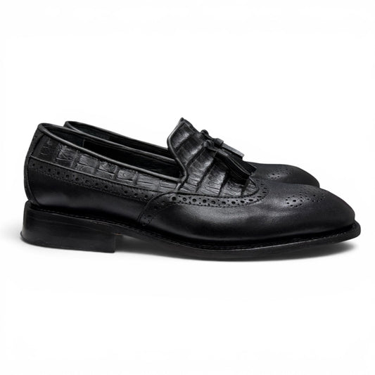 Loafers gianluca piel / cocodrilo cayman black