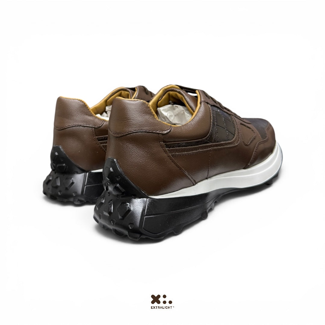 sneaker 20k64 piel cocodrilo skin print moca