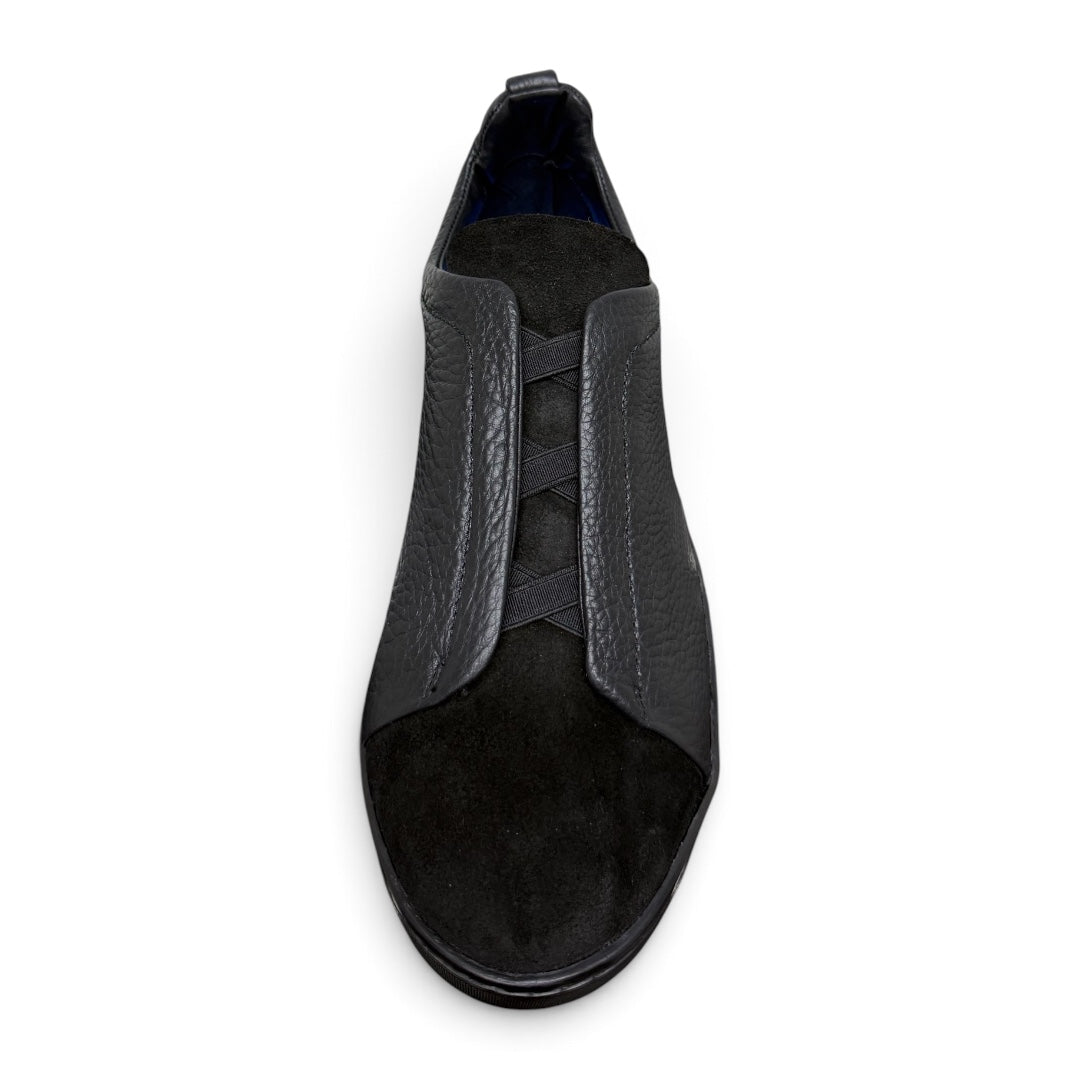 MACRINO- piel venado / gamuz total black