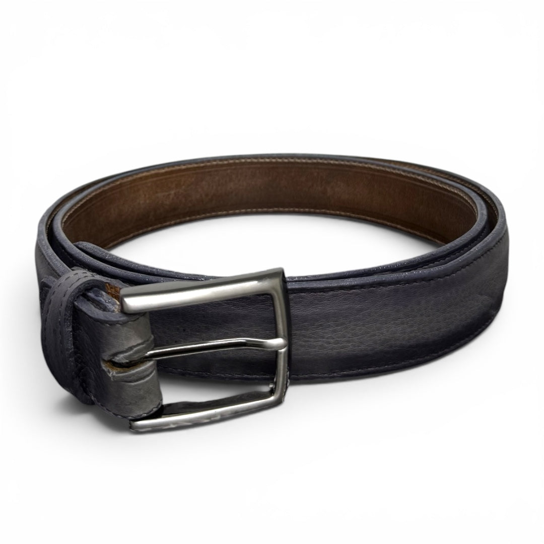 Cinturón de piel venado gris sombra