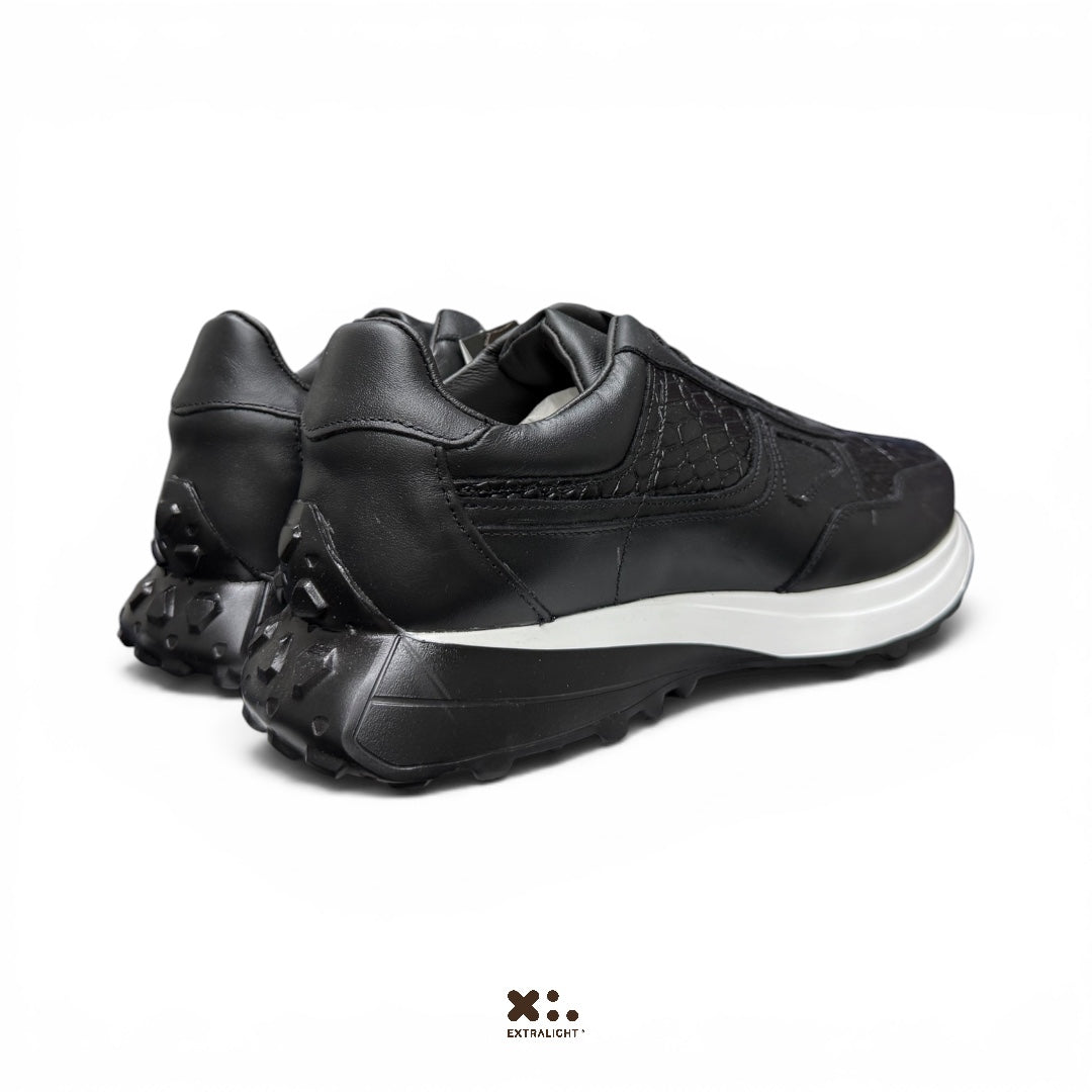 sneaker 20k piel negro napa gamuza