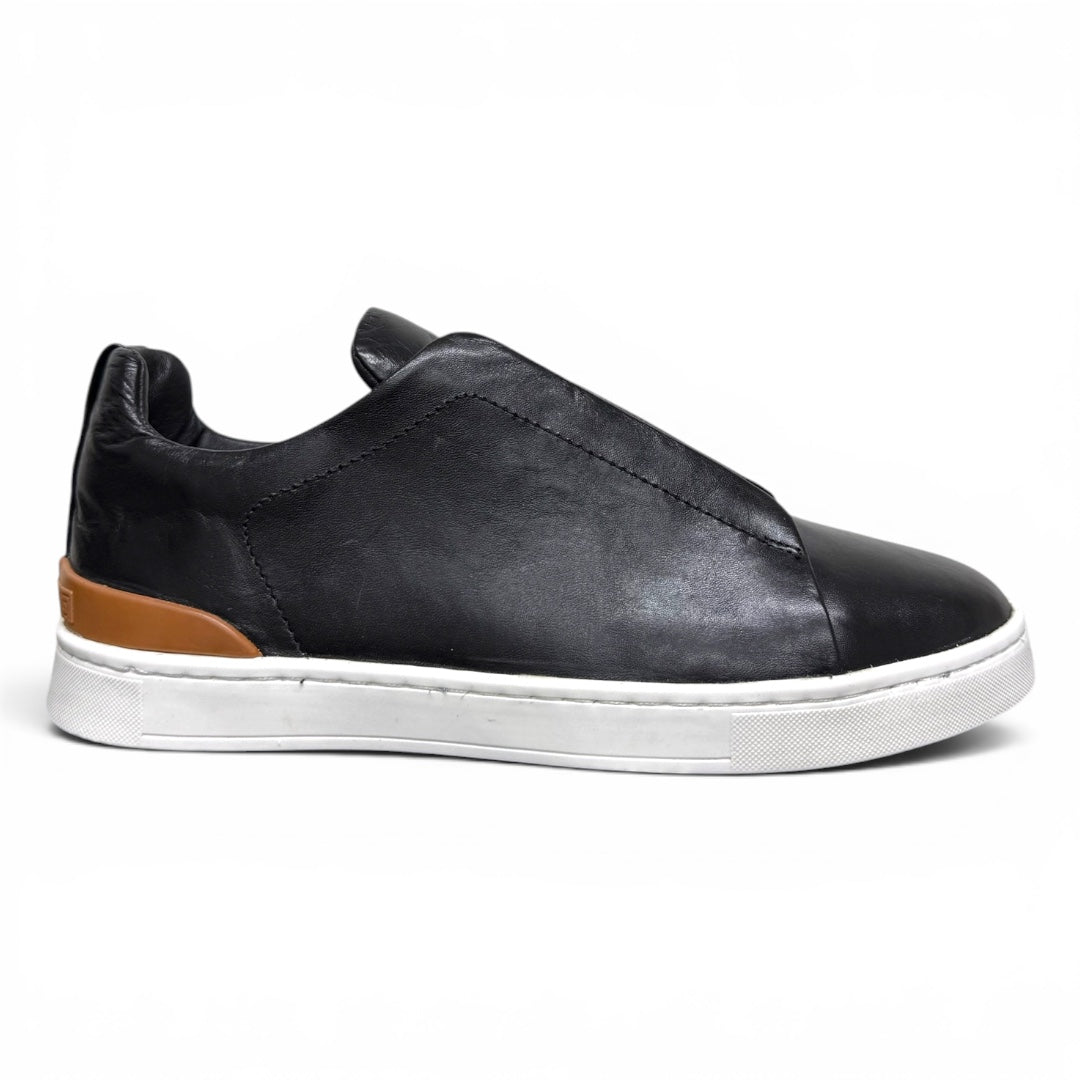 MACRINO- piel cabra negro naranja hermes