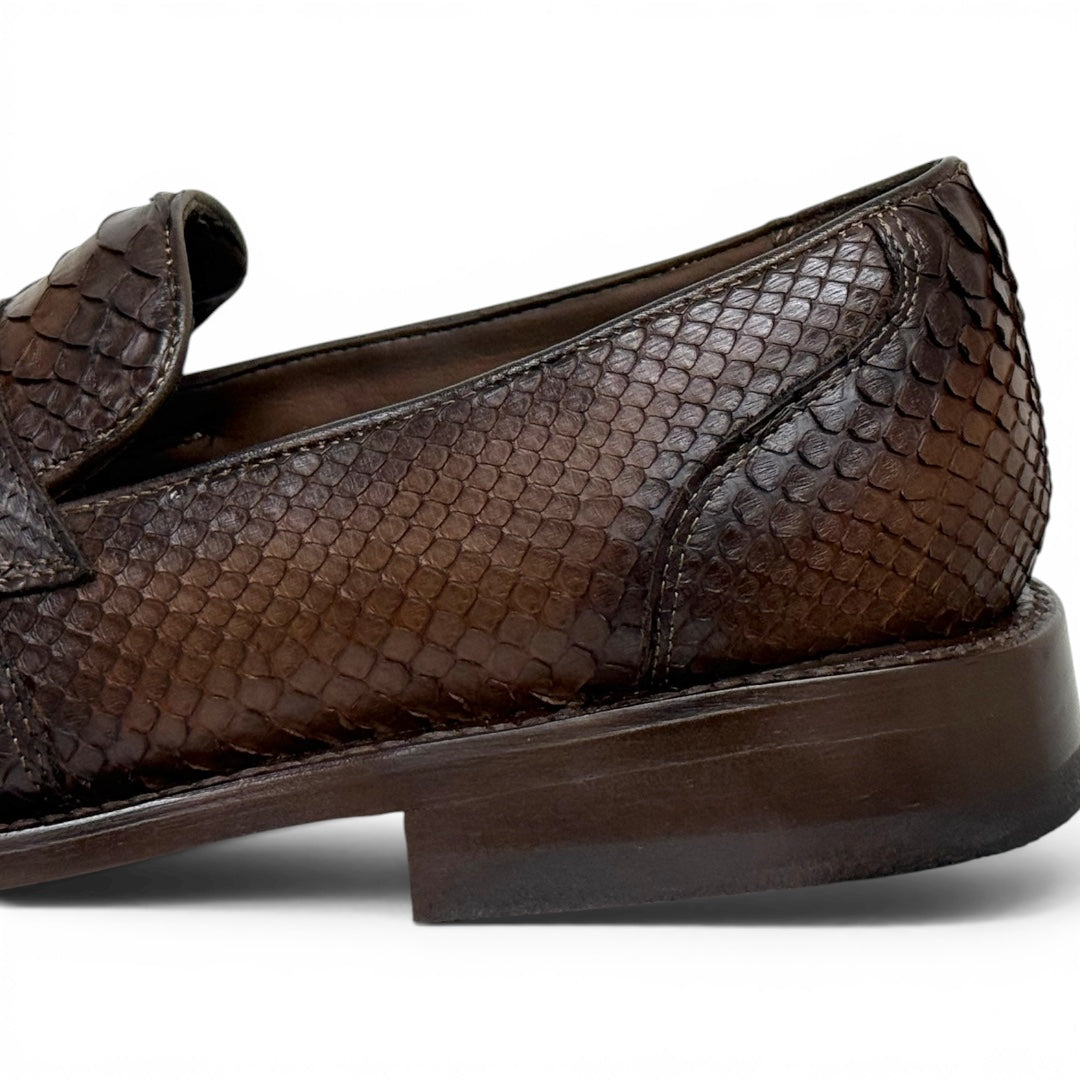 Loafers clermont piel full pyton chocolate whiskey