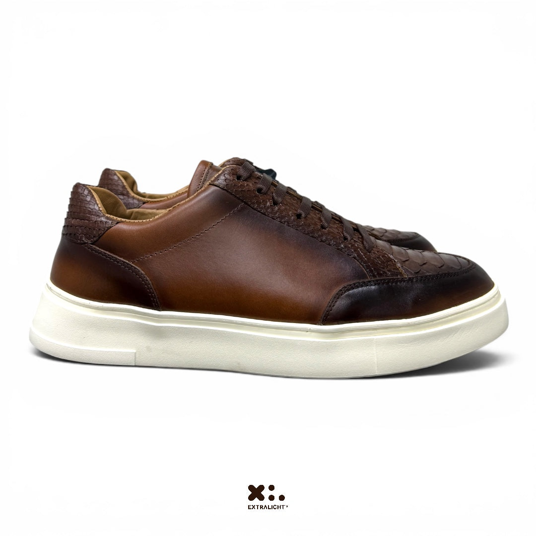 sneaker de piel cognac pyton 16k vermil extralight