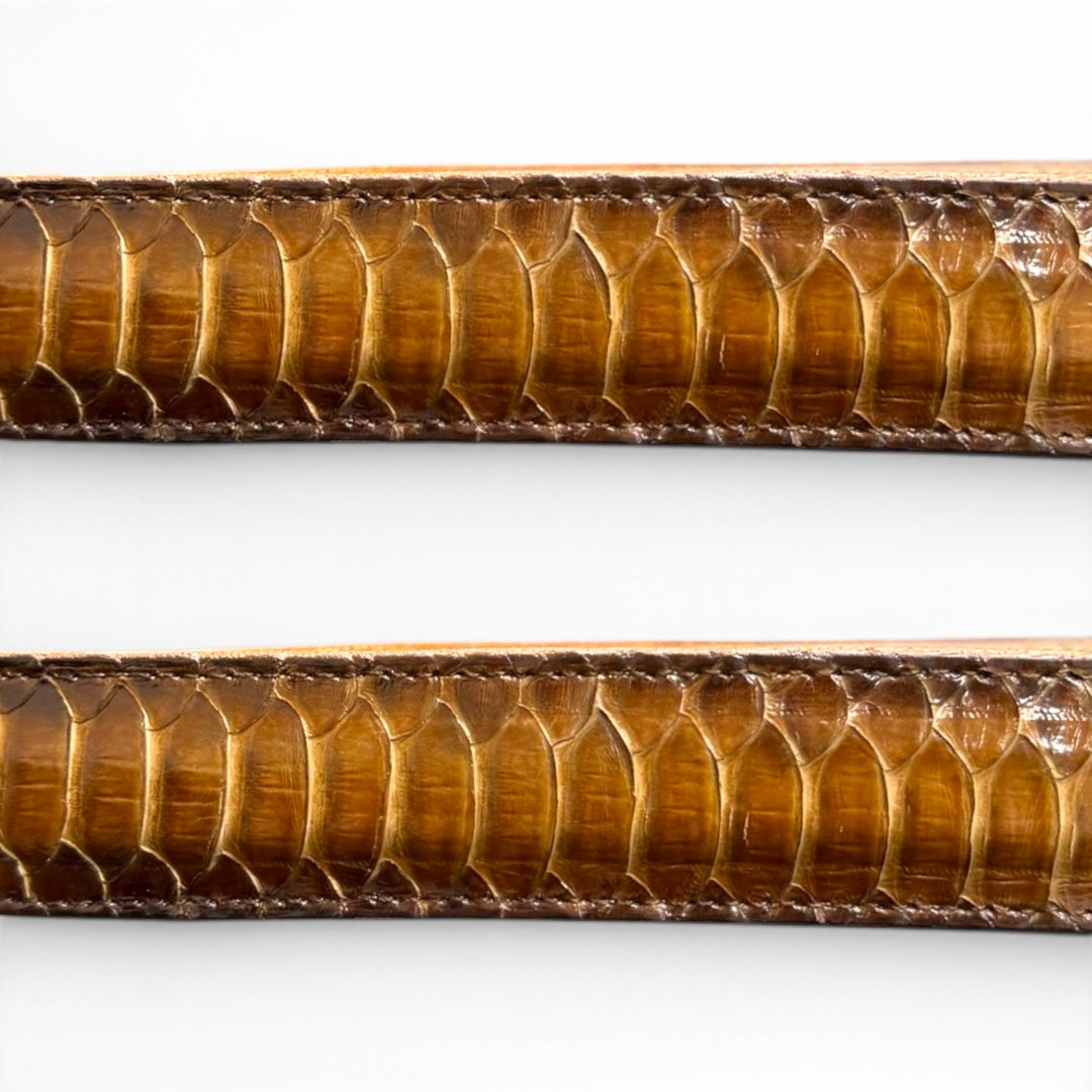 Cinturon de víbora phyton miel wax