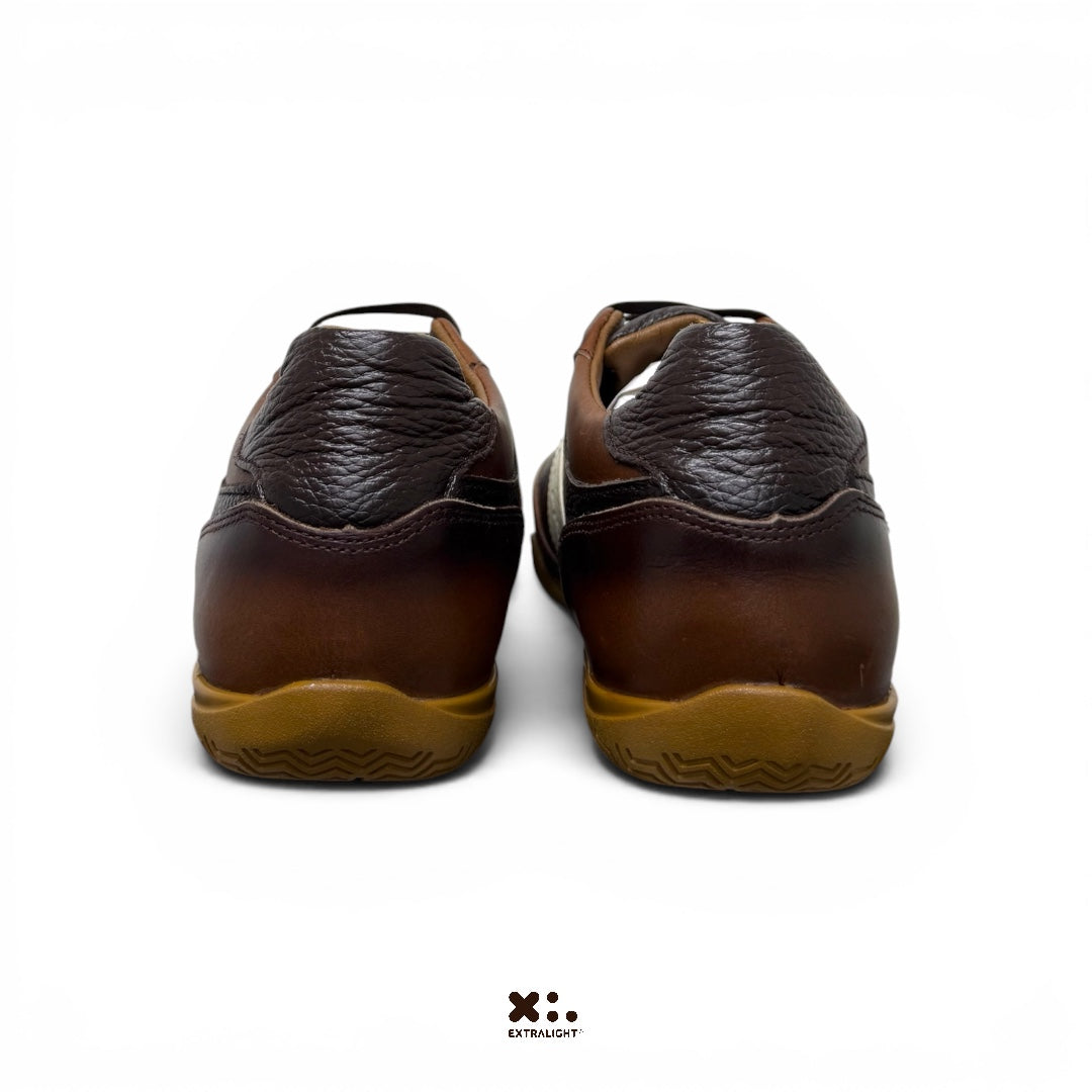 sneaker Mallorca - piel venado / whiskey brown white