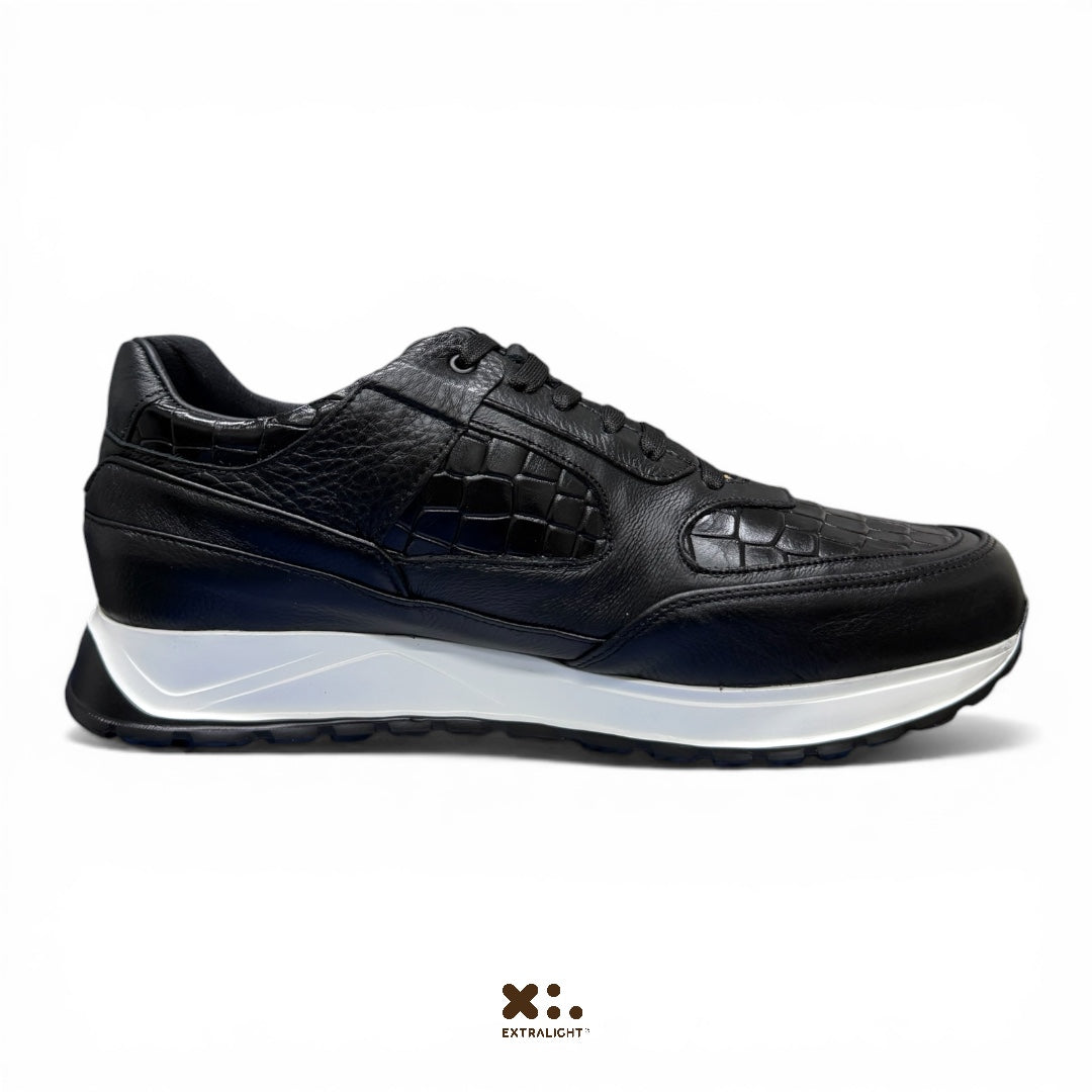sneaker monclear - negro cocodrilo skin print Extralight®