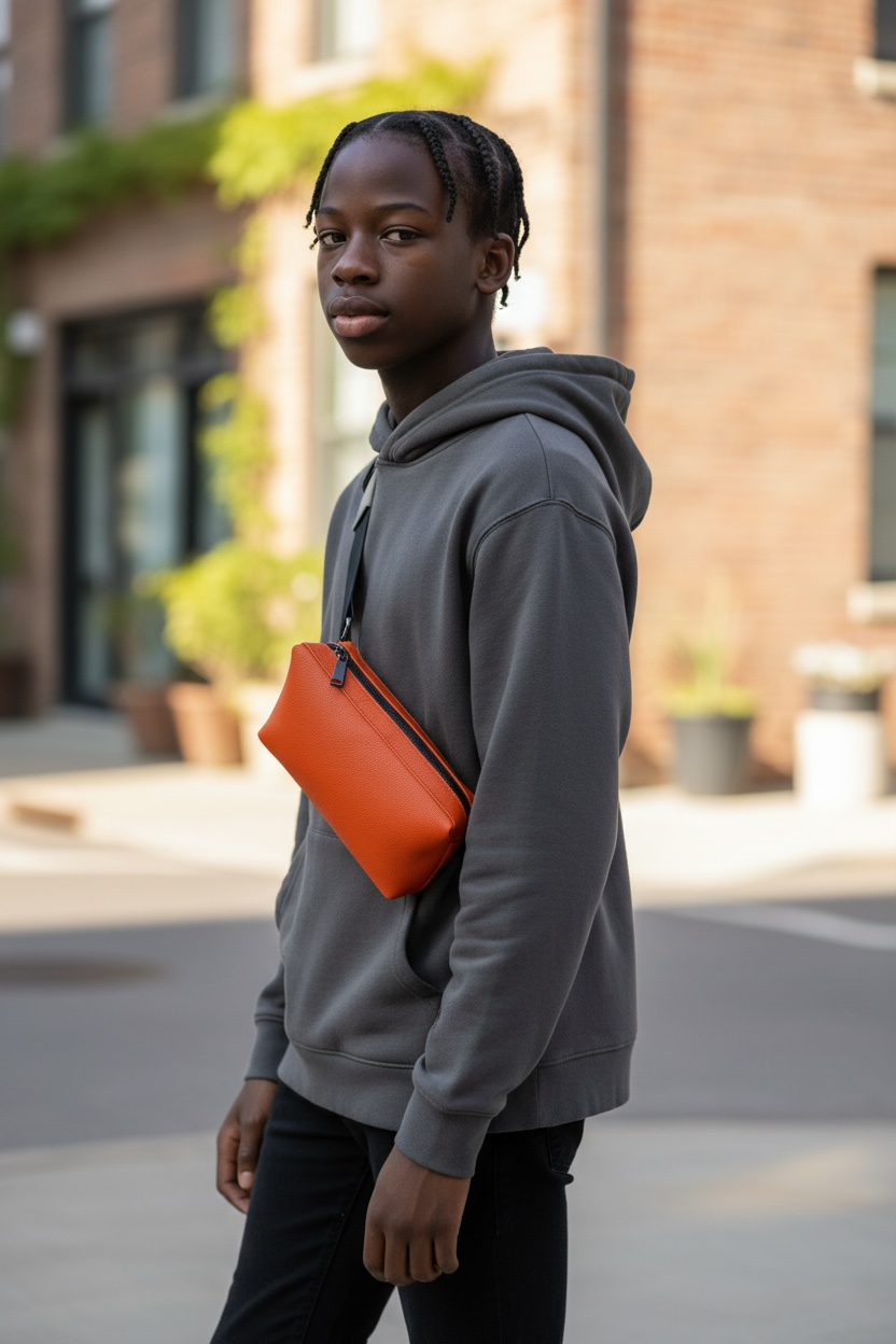 Crossbody de piel moltisanti flother Orange