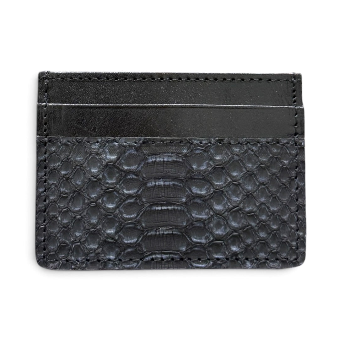 tarjetero de piel vacuno / pyton black blue