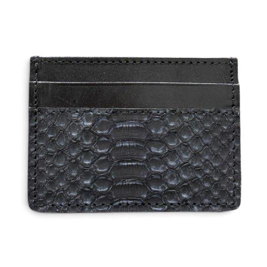 tarjetero de piel vacuno / pyton black blue