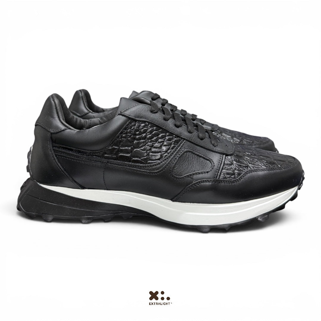 sneaker 20k64 piel cocodrilo skin print Back black