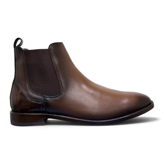 Botines de piel cognac / piel alligator mod smith wesson