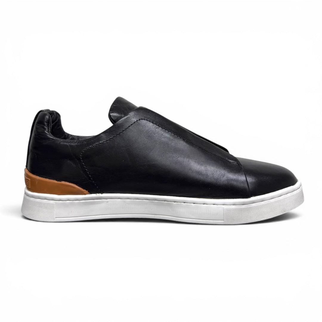 MACRINO- piel cabra negro naranja hermes