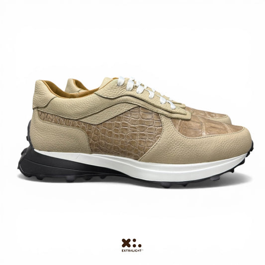 Sneaker 20K piel cocodrilo capuccino extralight®