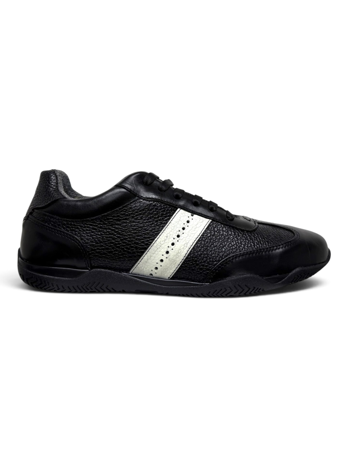 sneaker Mallorca - piel venado / black white