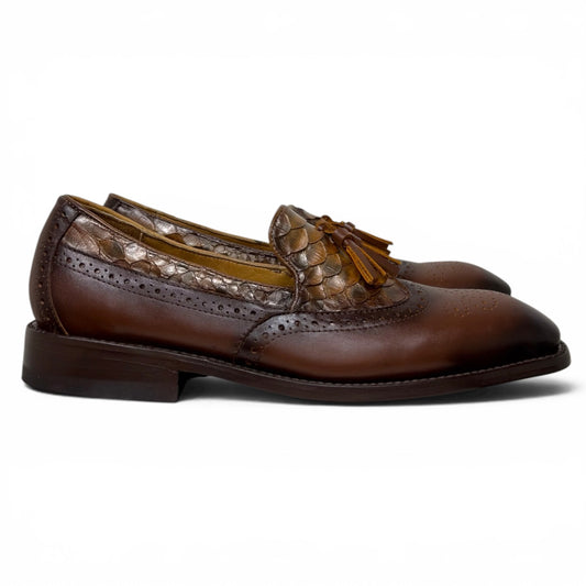 Loafers gianluca piel / pyton miel Brandy