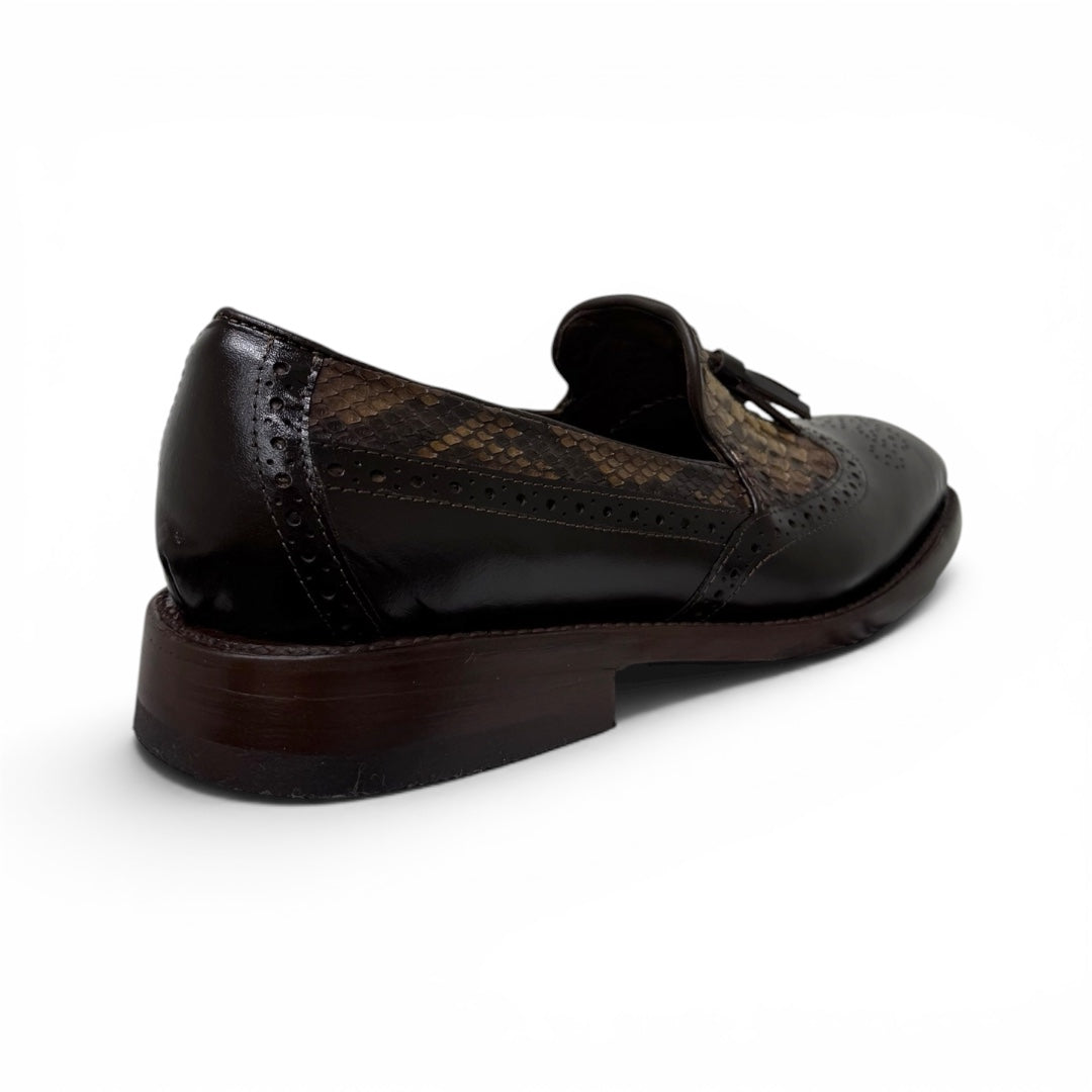 Loafers gianluca piel chocolate / pyton orix