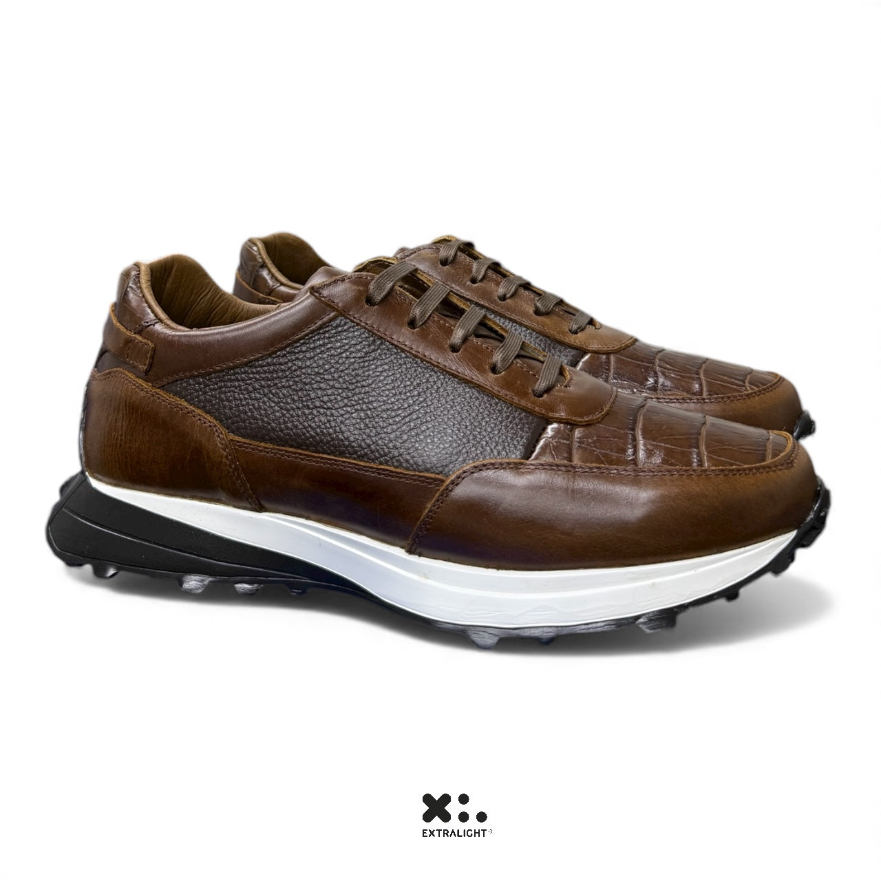 sneaker de piel alligator legit cognac 20k extralight