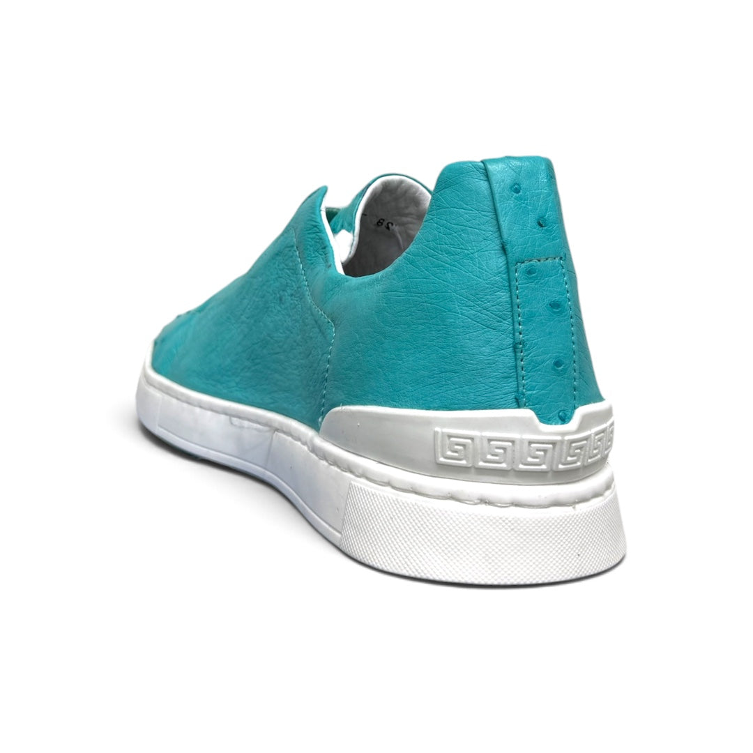 MACRINO- piel avestruz blue ice