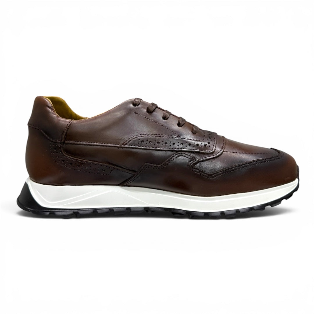 sneaker bostoni - piel whiskey madero extralight
