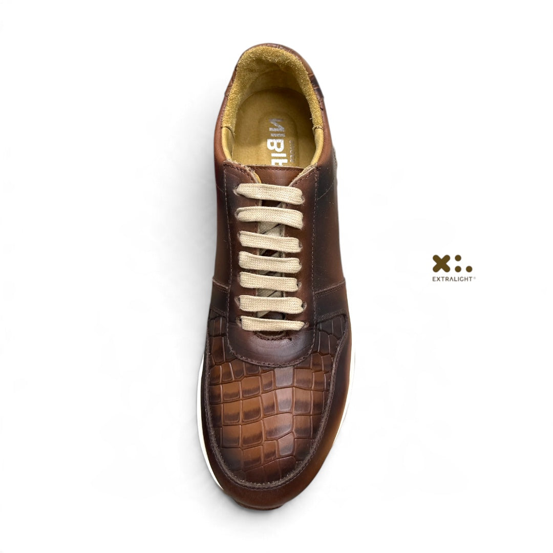 sneaker vito- piel vac/alligator skin printwhiskey madero extralight