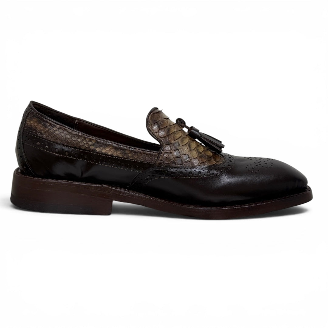 Loafers gianluca piel chocolate / pyton orix