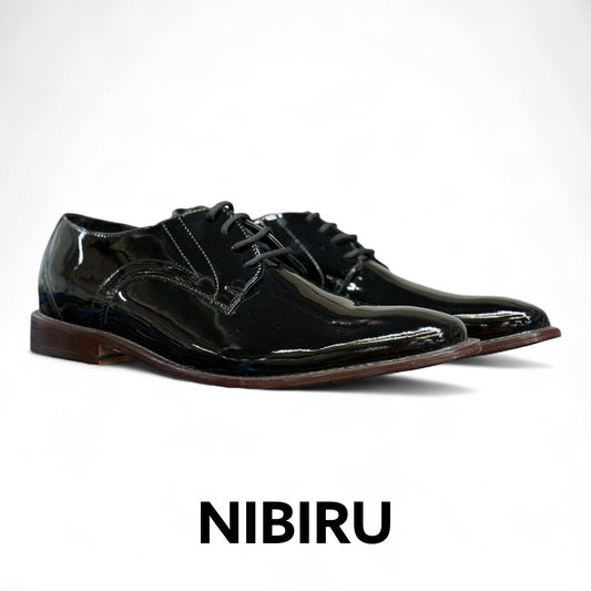 Zapato de piel smoking negro charol
