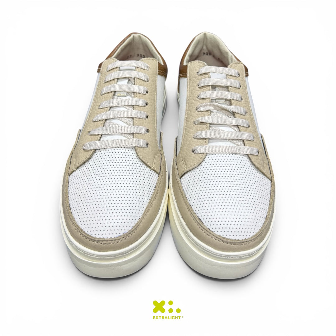 sneaker de piel latte blanc 16k vermil extralight