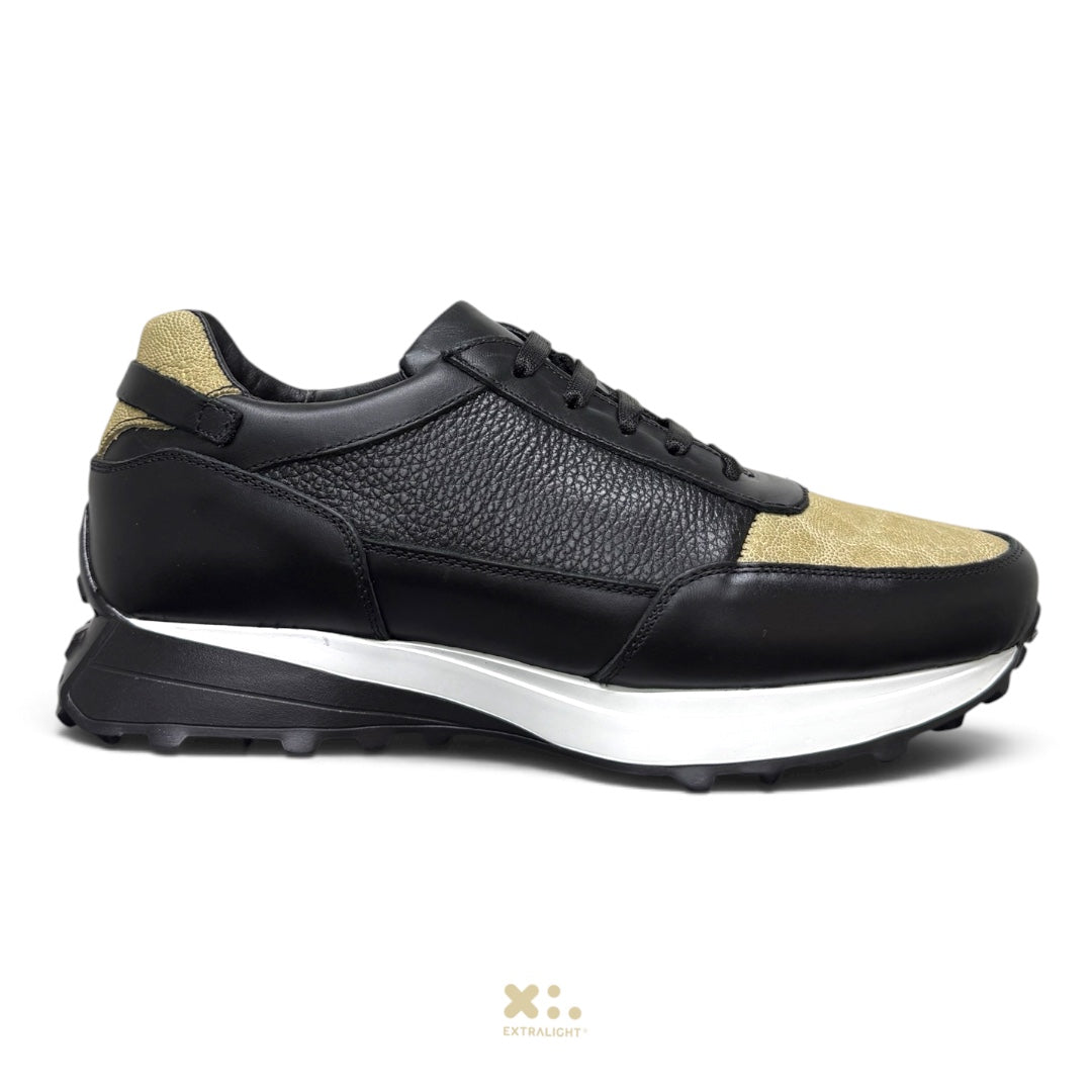 Sneaker 20K piel negro venado elefante beig extralight®