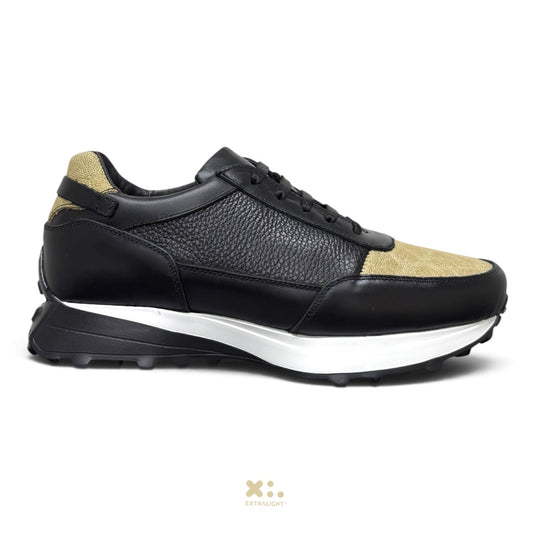 Sneaker 20K piel negro venado elefante beig extralight®