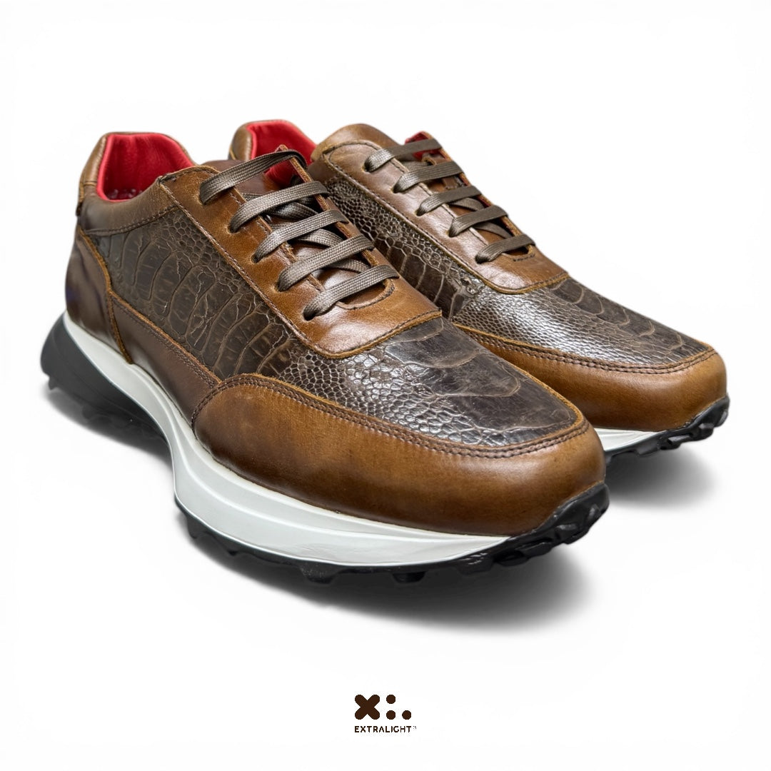 Sneaker 20K piel pata avestruz moca  extralight®