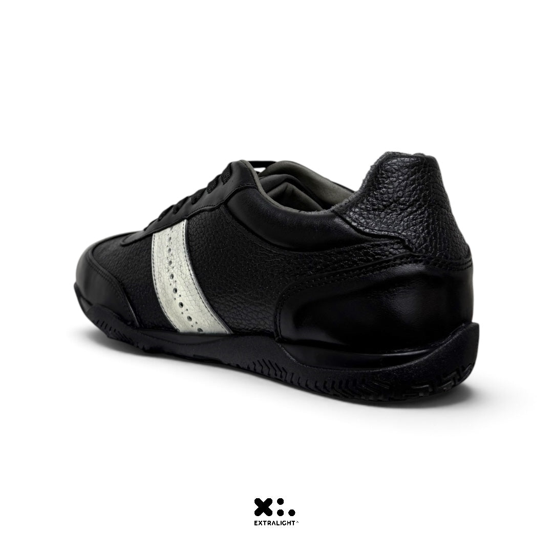 sneaker Mallorca - piel venado / black white