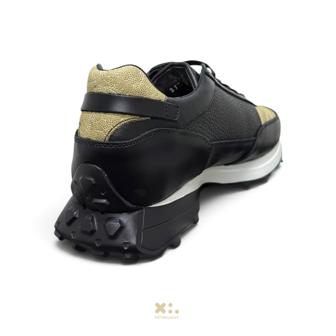 Sneaker 20K piel negro venado elefante beig extralight®