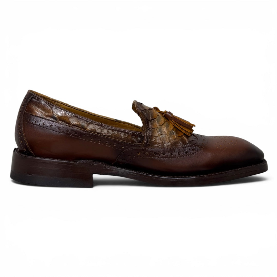 Loafers gianluca piel / pyton miel Brandy