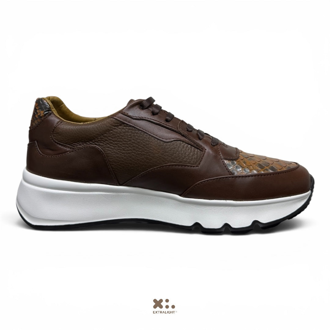 sneaker fendo- piel cognac Python miel Extralight®