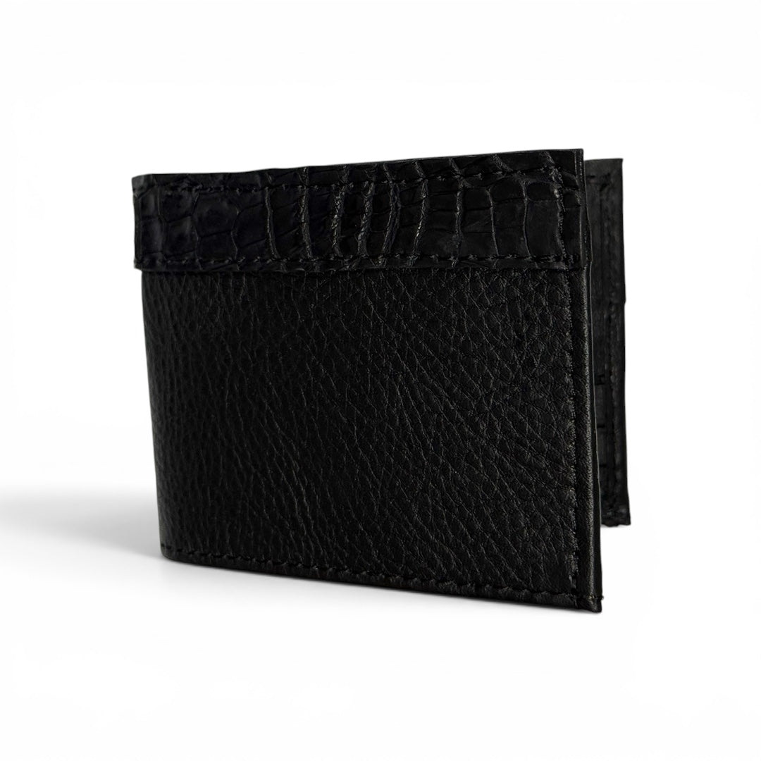 Cartera de piel vacuno & cocodrilo