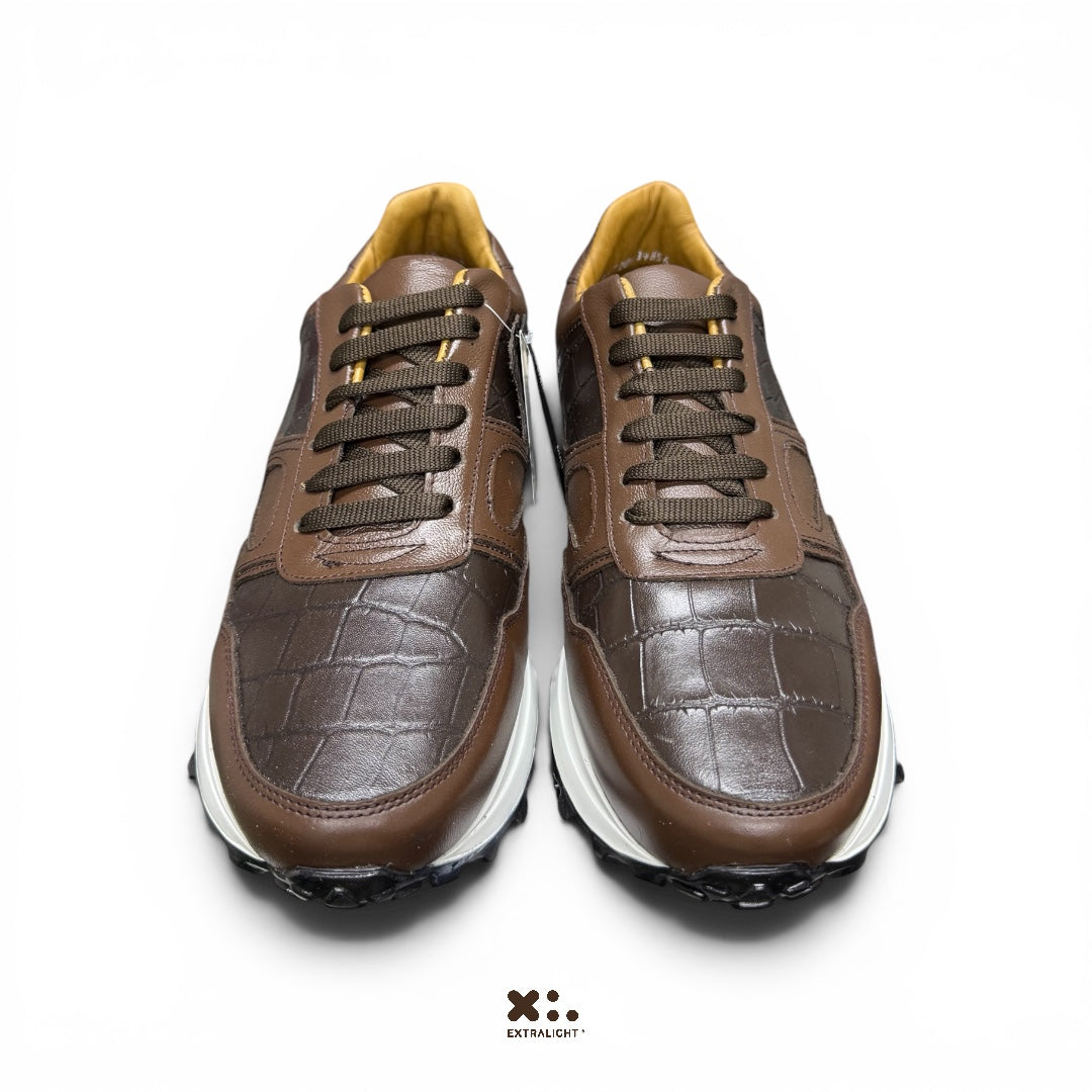 sneaker 20k64 piel cocodrilo skin print moca