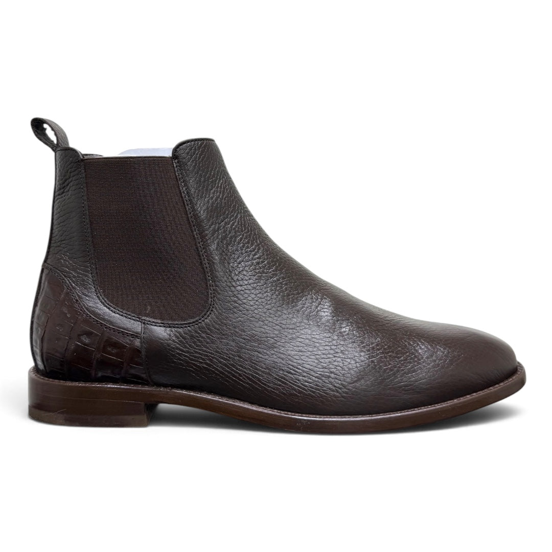 Botines de piel moca / piel cocodrilo cayman mod smith wesson