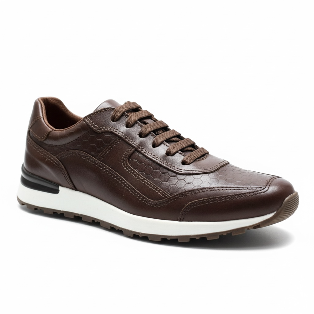 Tenís de piel 6005 - chocolate