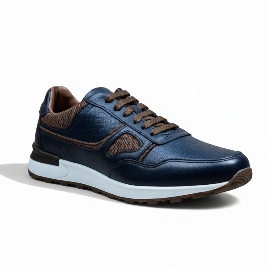 Tenis de piel 6034 - napa azul