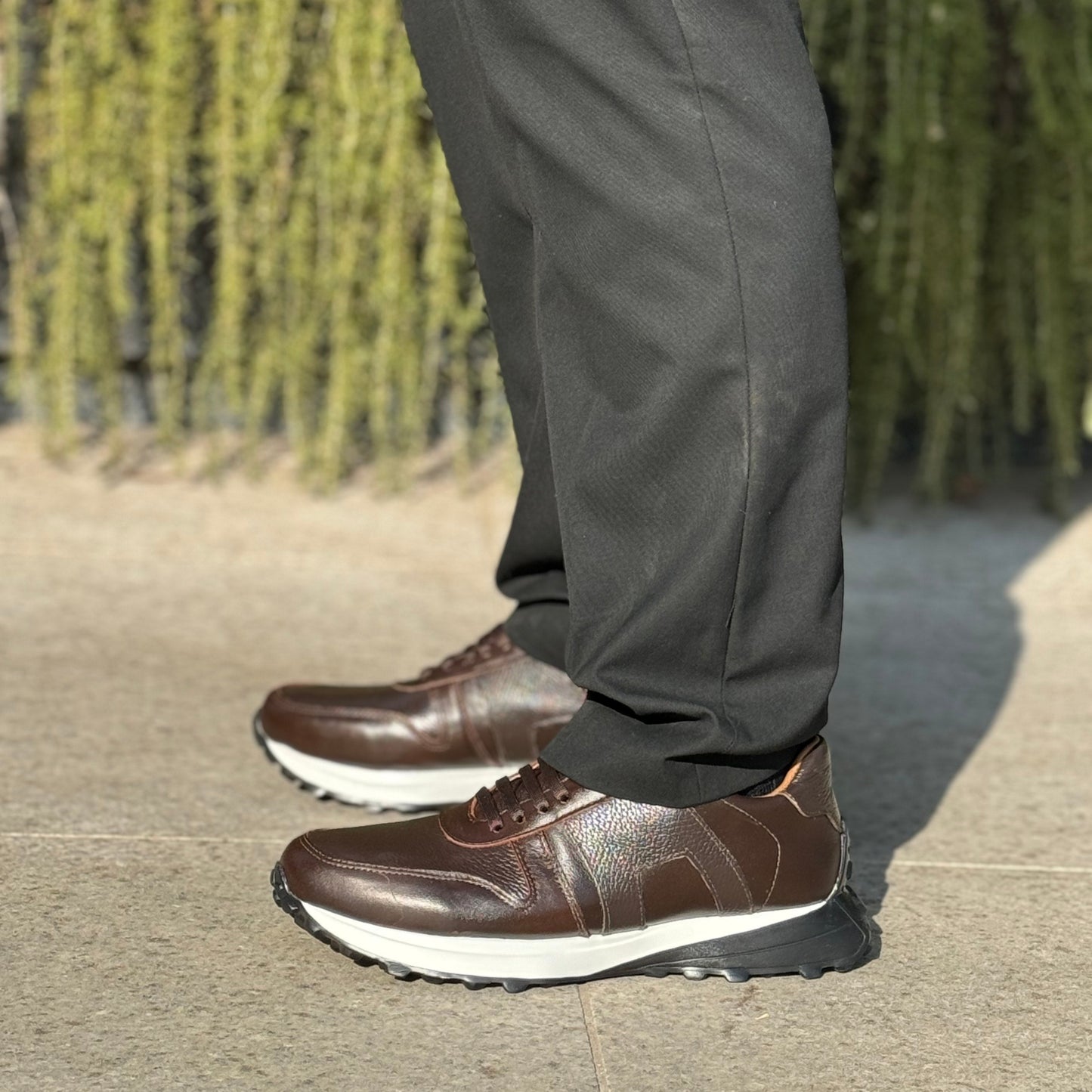 sneaker de piel napa venado chocolate mod 6008 extralight